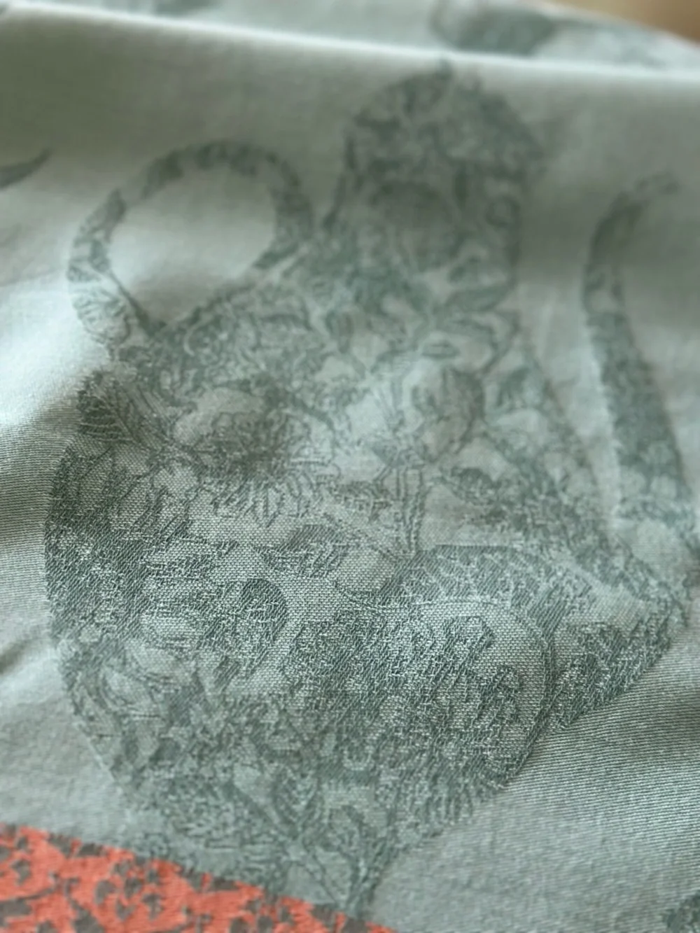 Jacquard Francais Teal and Copper Jacquard Tea Towel
